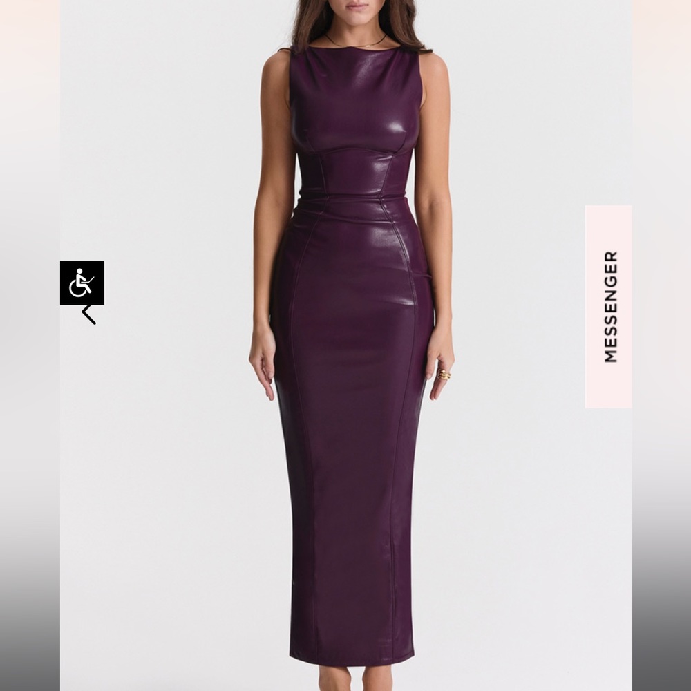 House of cb leather dress purple worn once size medium
